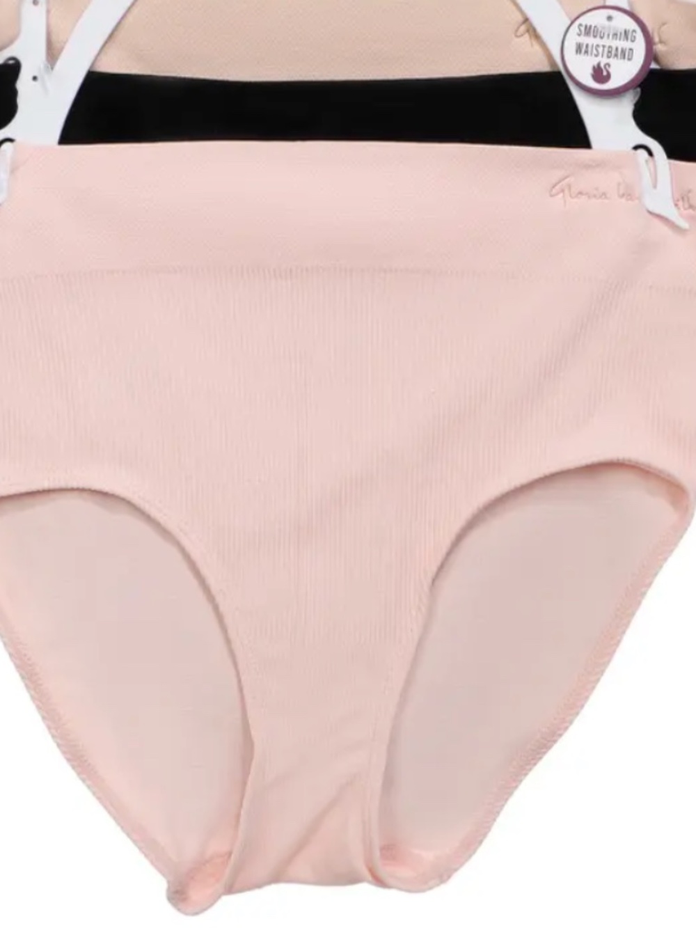 Gloria Vanderbilt 3 Pack Brief Siamless Comfort Panties Black Pink Gray